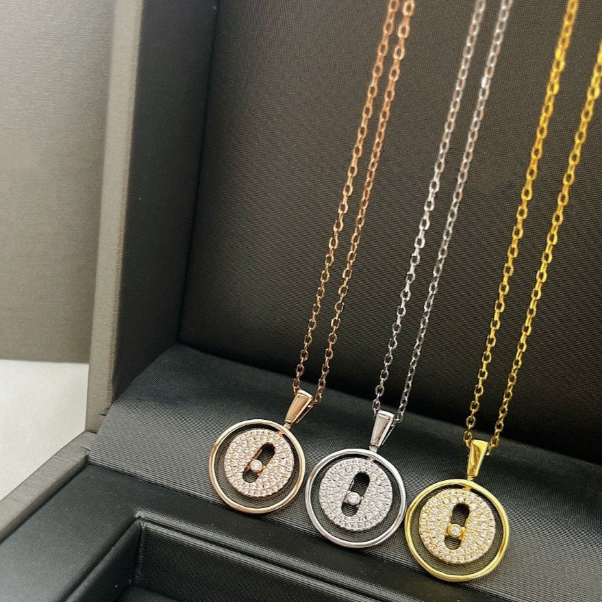 [Amore]LUCKY MOVER PM PAVED NECKLACE