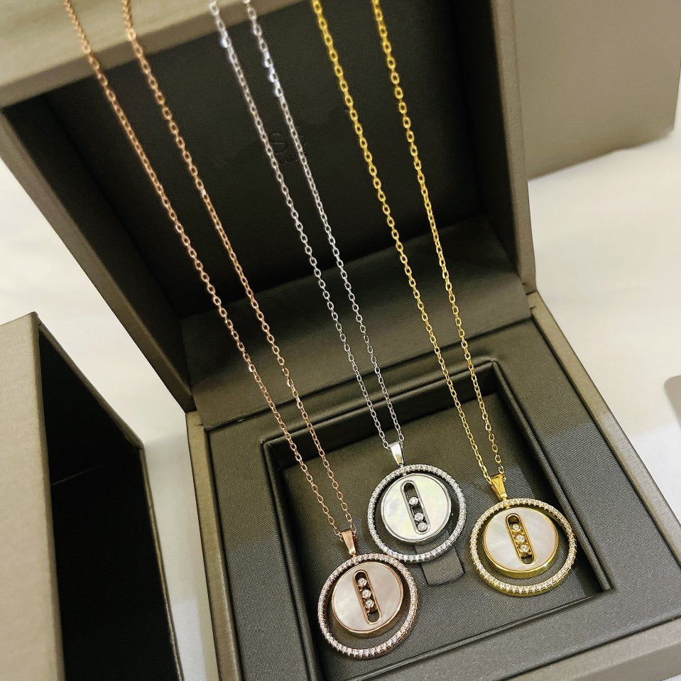 [Amore]LUCKY MOVE MM NACRE BLANCHE DIAMOND NECKLACE