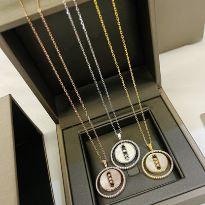 [Amore]LUCKY MOVE MM NACRE BLANCHE DIAMOND NECKLACE