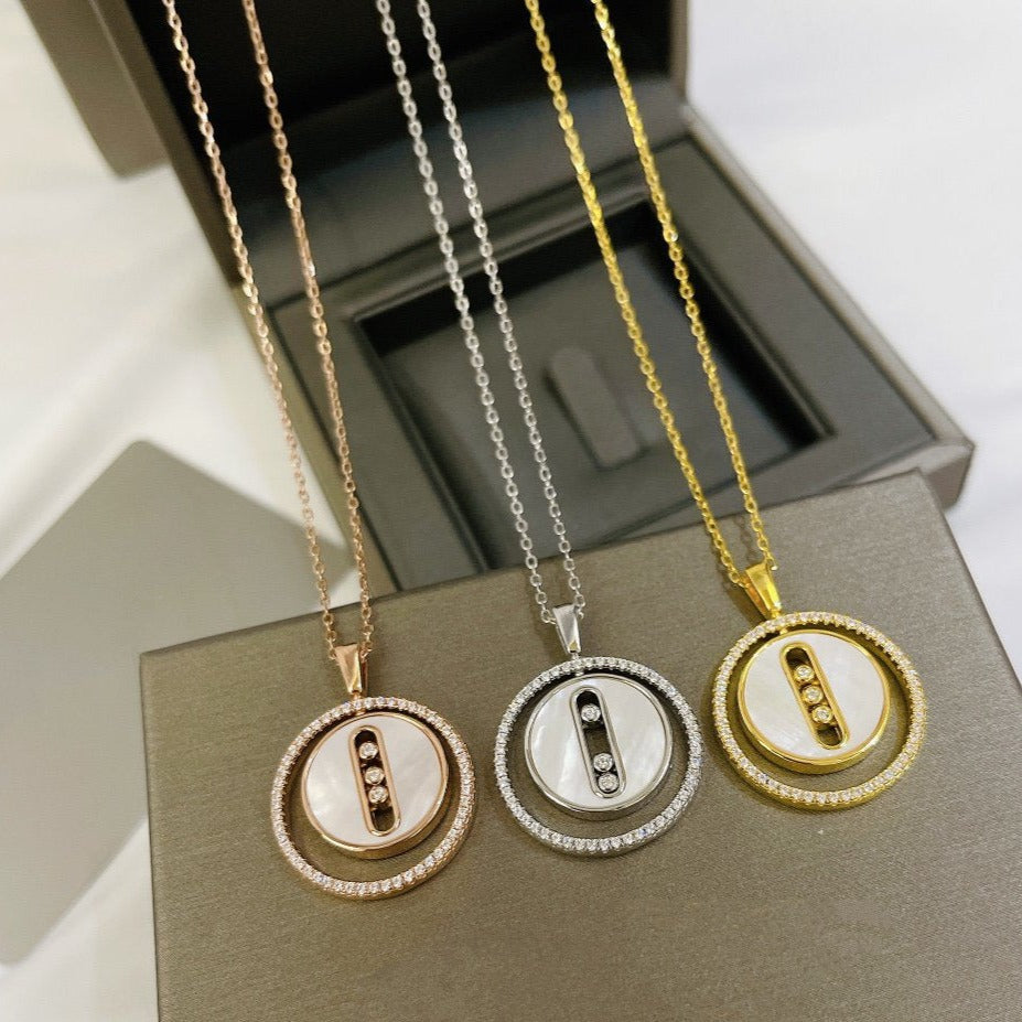 [Amore]LUCKY MOVE MM NACRE BLANCHE DIAMOND NECKLACE