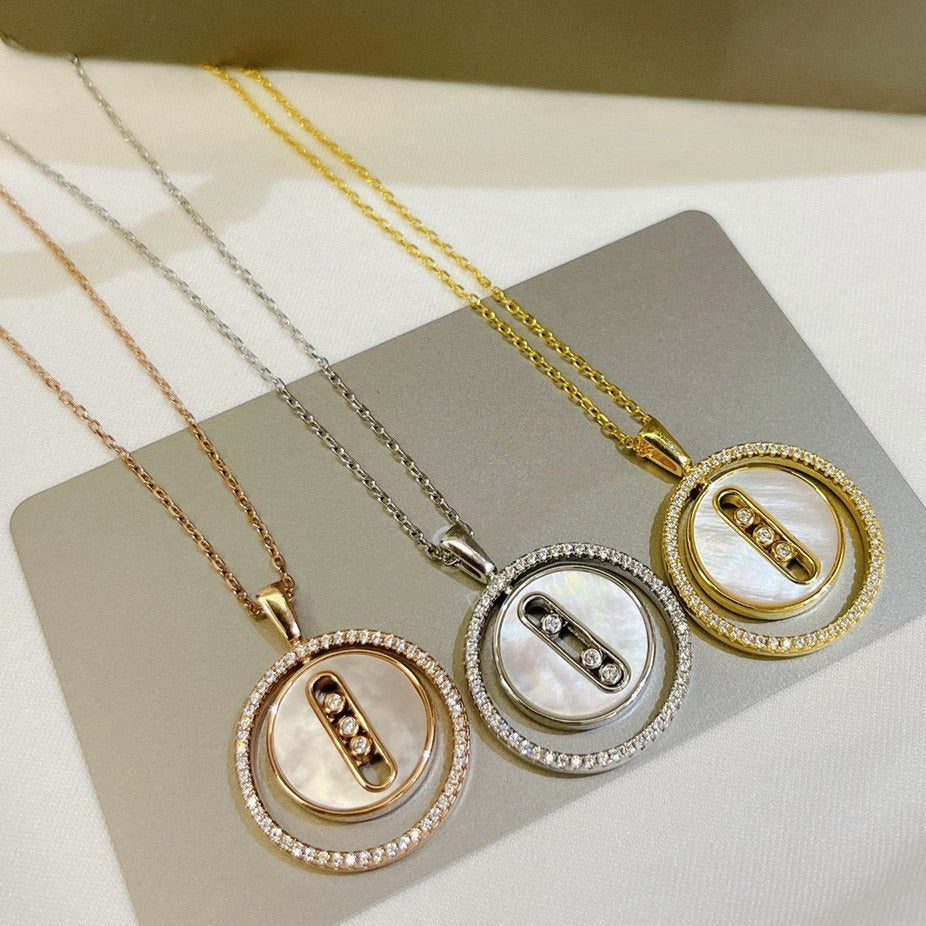 [Amore]LUCKY MOVE MM NACRE BLANCHE DIAMOND NECKLACE