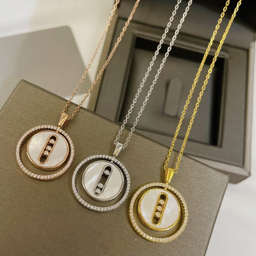 [Amore]LUCKY MOVE MM NACRE BLANCHE DIAMOND NECKLACE