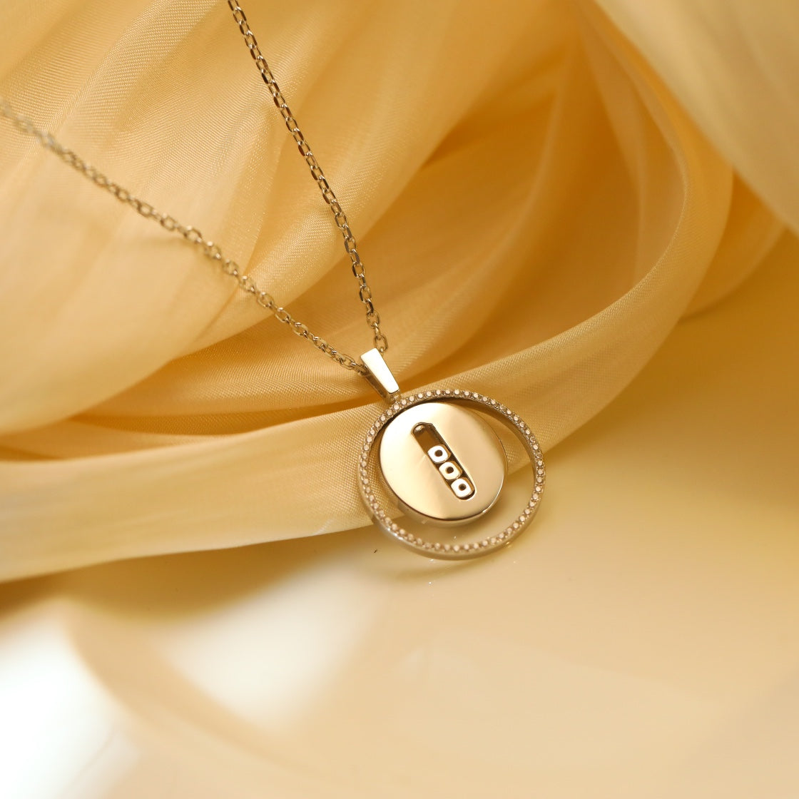 [Amore]LUCKY MOVE MM SILVER DIAMOND NECKLACE
