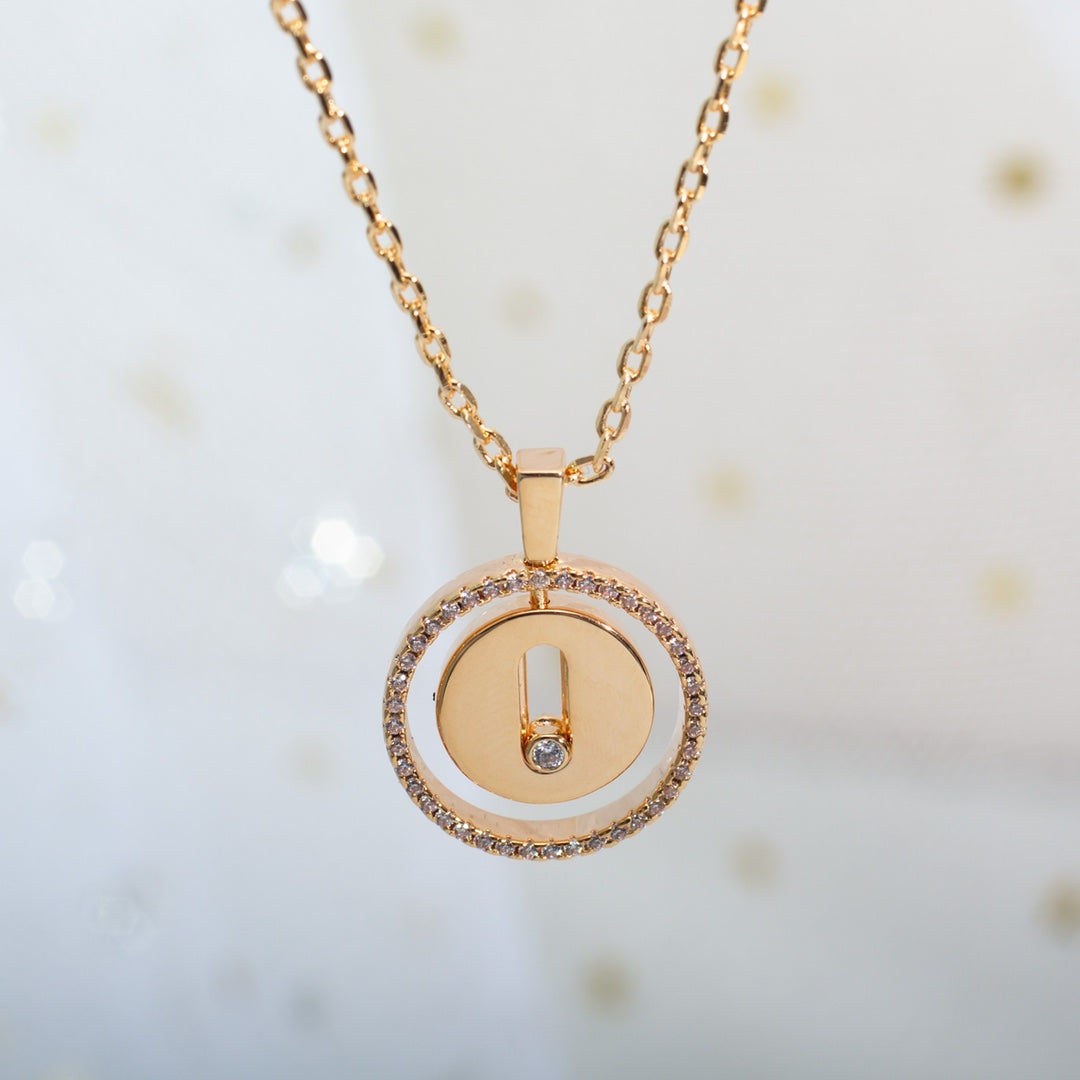 [Amore]LUCKY MOVE PM NECKLACE PINK GOLD DIAMOND
