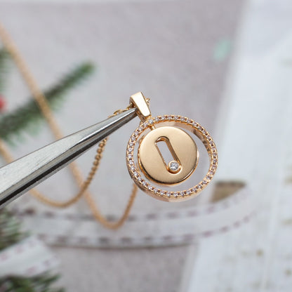 [Amore]LUCKY MOVE PM NECKLACE PINK GOLD DIAMOND