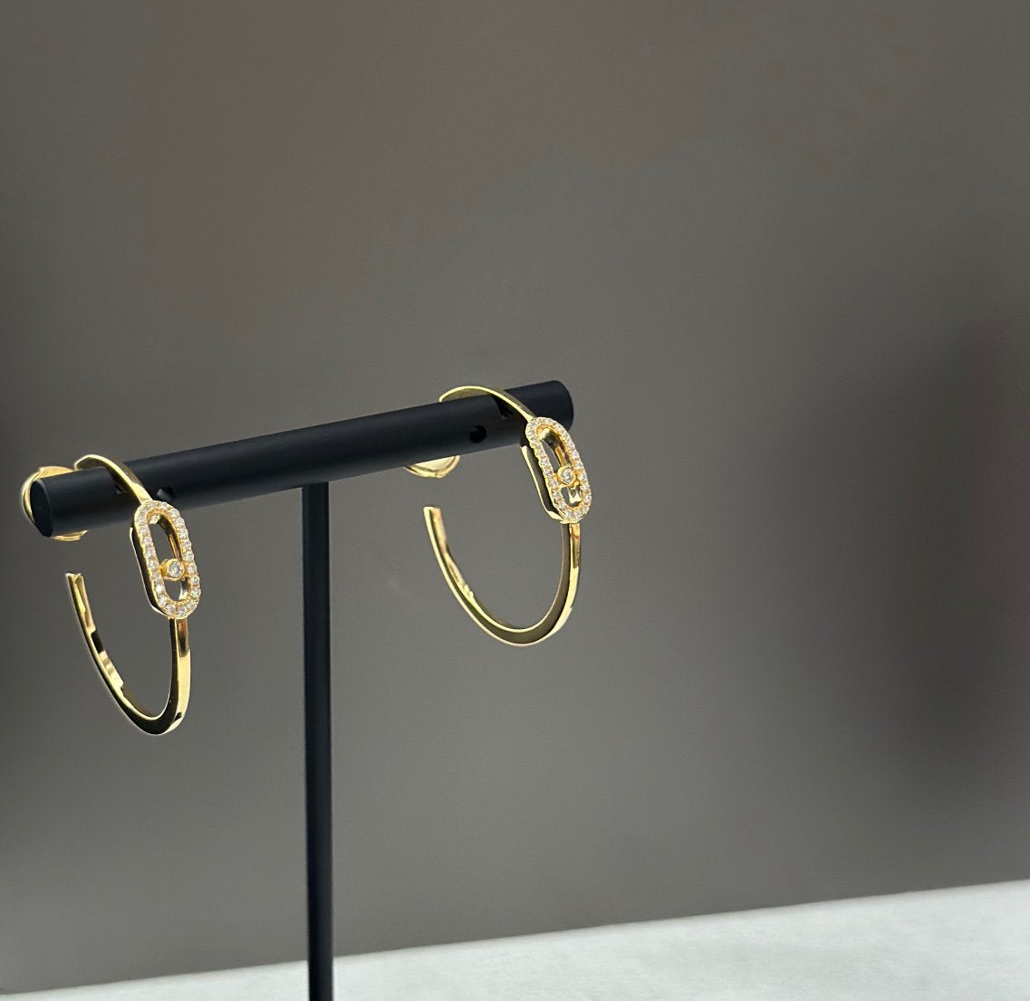 [Amore]CREOLES MOVE UNO PM DIAMOND EARRINGS