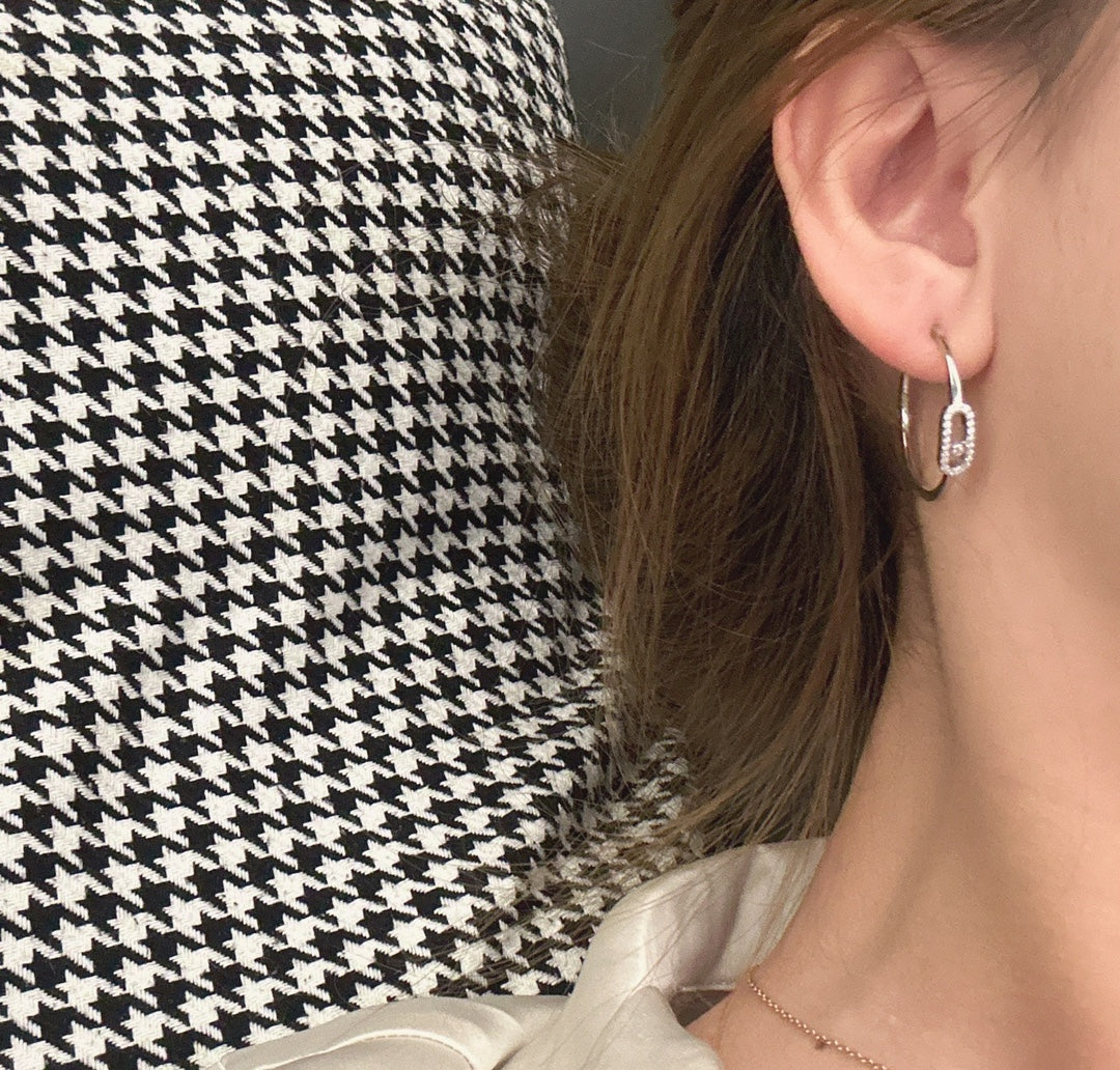 [Amore]CREOLES MOVE UNO PM DIAMOND EARRINGS