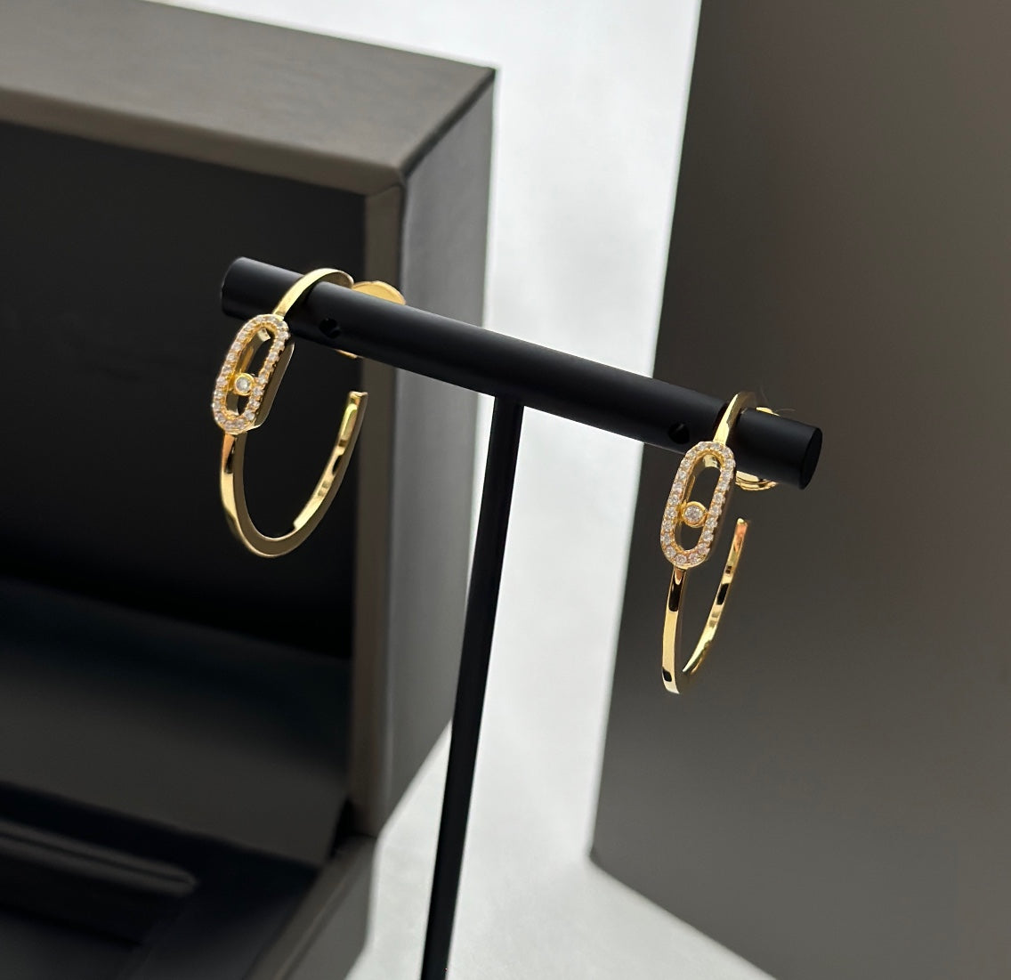 [Amore]CREOLES MOVE UNO PM DIAMOND EARRINGS