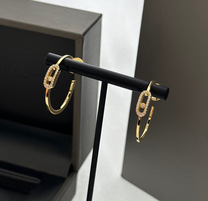 [Amore]CREOLES MOVE UNO PM DIAMOND EARRINGS