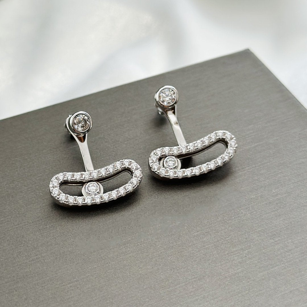 [Amore]MOVE UNO SILVER DIAMOND EARRINGS