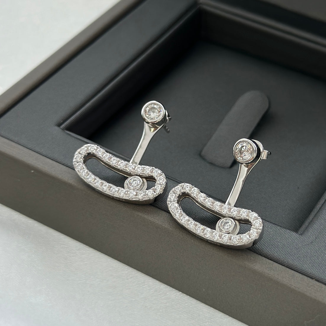 [Amore]MOVE UNO SILVER DIAMOND EARRINGS