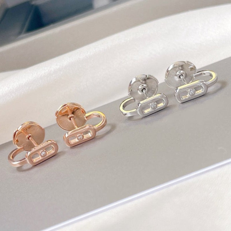 [Amore]CREOLES MOVE UNO MINI 1 DIAMOND EARRINGS