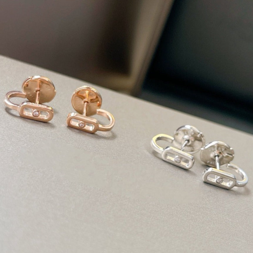 [Amore]CREOLES MOVE UNO MINI 1 DIAMOND EARRINGS
