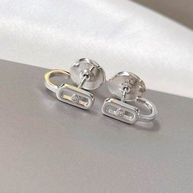 [Amore]CREOLES MOVE UNO MINI 1 DIAMOND EARRINGS