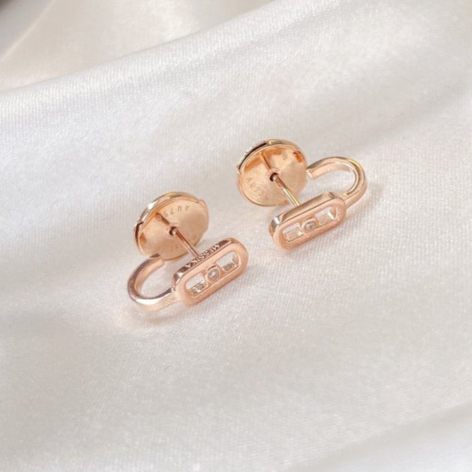 [Amore]CREOLES MOVE UNO MINI 1 DIAMOND EARRINGS