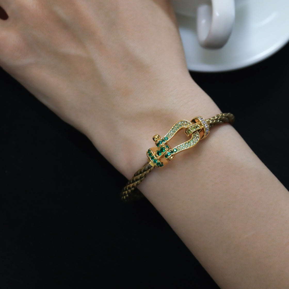 [Amore]FORCE 10 GOLD GREEN DIAMOND PAVED