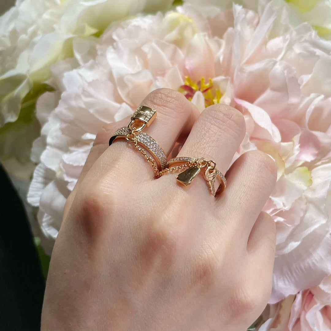 [Amore]HM KELLY CLOCHETTE DOUBLE RING IN  WITH DIAMONDS