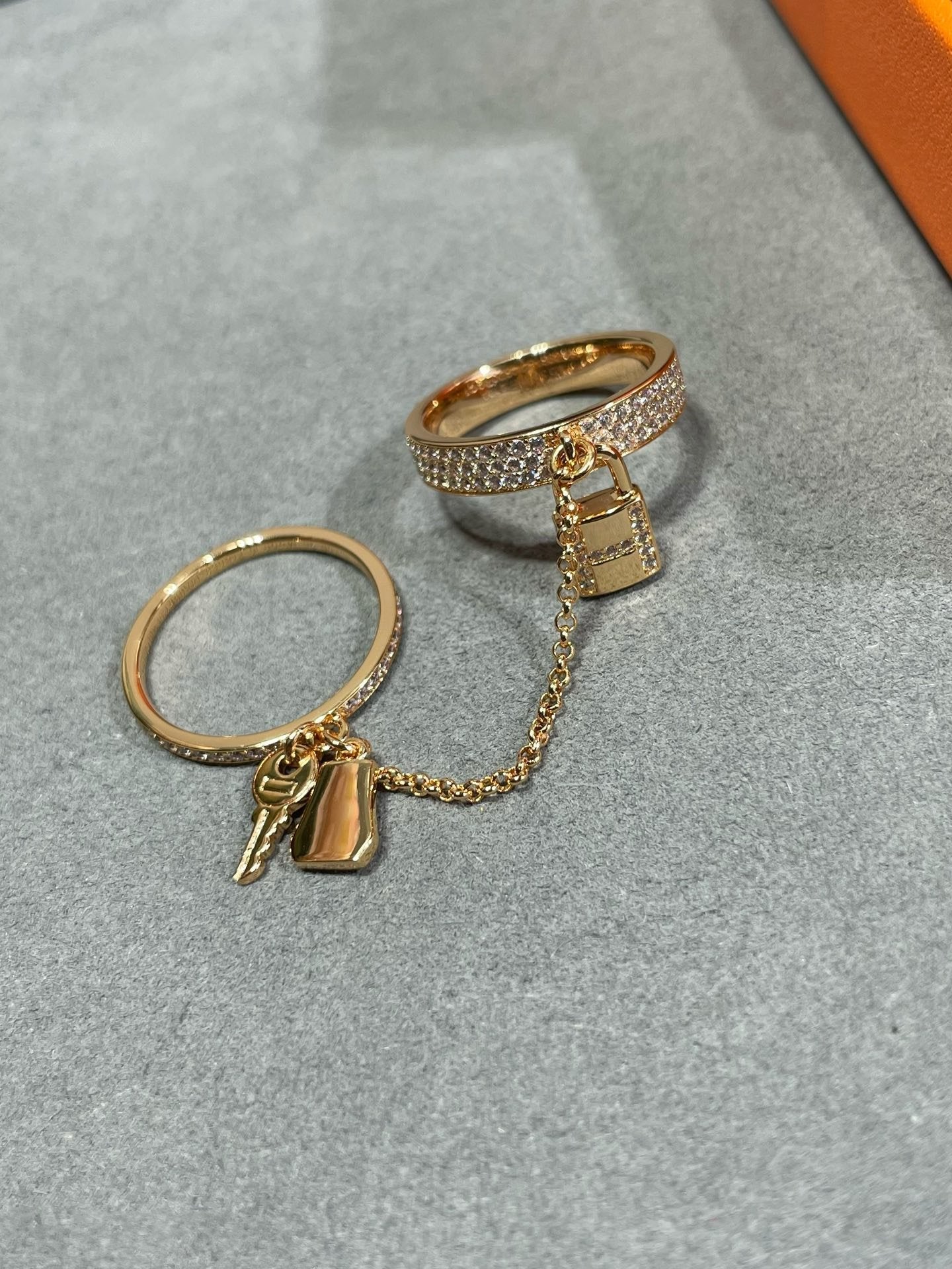 [Amore]HM KELLY CLOCHETTE DOUBLE RING IN  WITH DIAMONDS