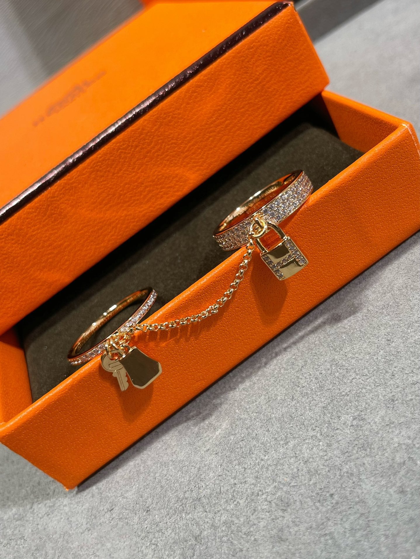 [Amore]HM KELLY CLOCHETTE DOUBLE RING IN  WITH DIAMONDS