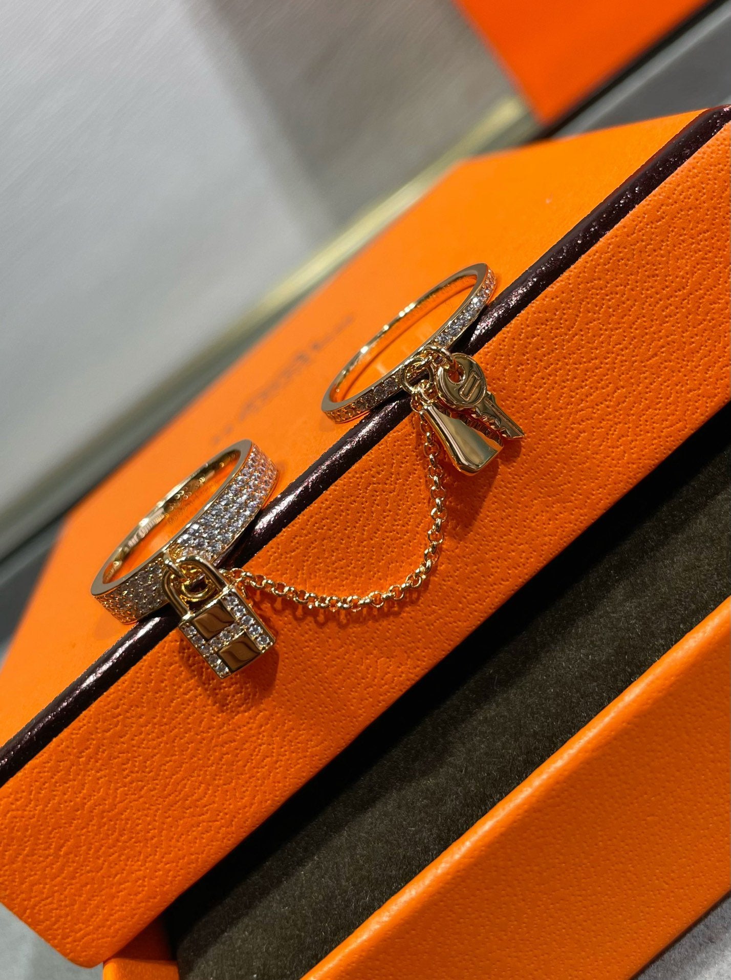 [Amore]HM KELLY CLOCHETTE DOUBLE RING IN  WITH DIAMONDS