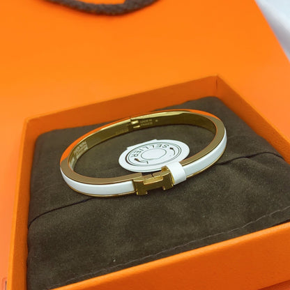 [Amore]CLASSIC HM CLIC WHITE 8MM ENAMEL BRACELET