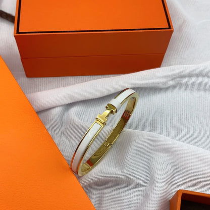 [Amore]CLASSIC HM CLIC WHITE 8MM ENAMEL BRACELET