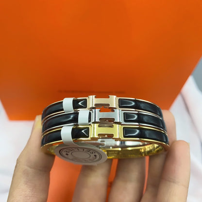 [Amore]CLASSIC HM CLIC BLACK 8MM ENAMEL BRACELET