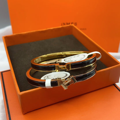 [Amore]CLASSIC HM CLIC BLACK 8MM ENAMEL BRACELET