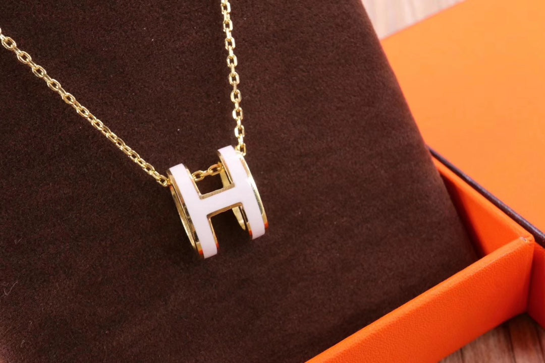 [Amore]HM CLIC YELLOW ENAMEL GOLD NECKLACE