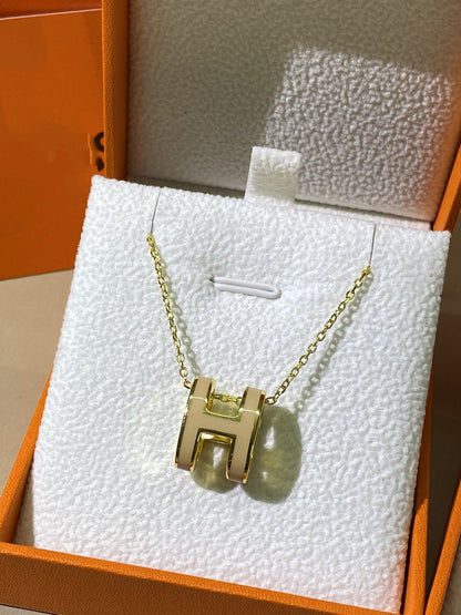 [Amore]HM CLIC YELLOW ENAMEL GOLD NECKLACE