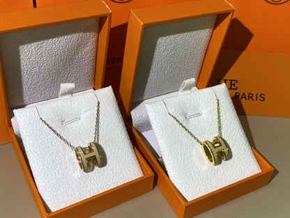 [Amore]HM CLIC YELLOW ENAMEL GOLD NECKLACE