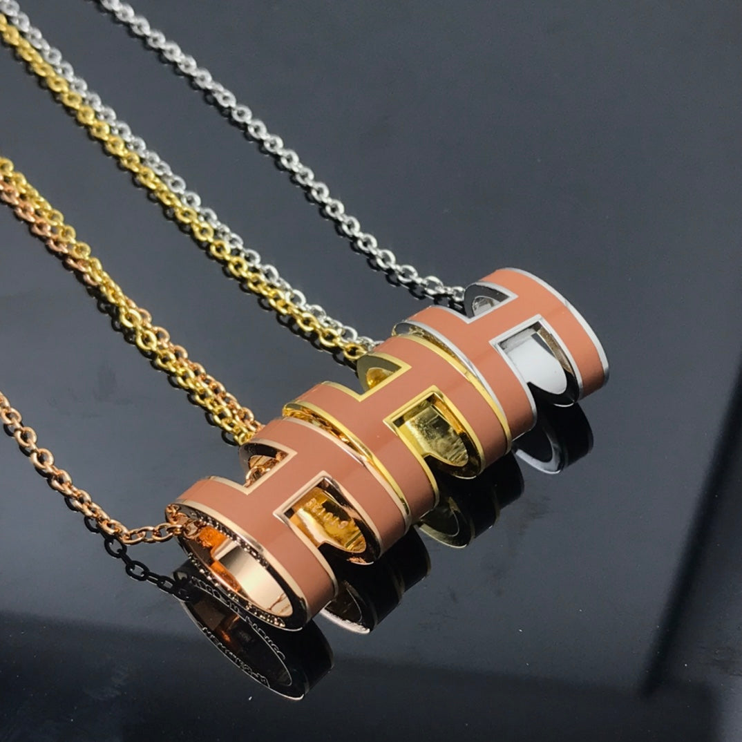 [Amore]H NECKLACE BROWN