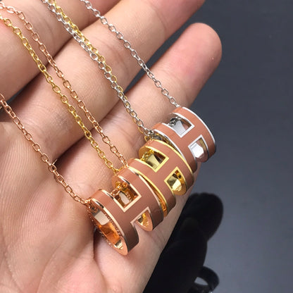 [Amore]H NECKLACE BROWN