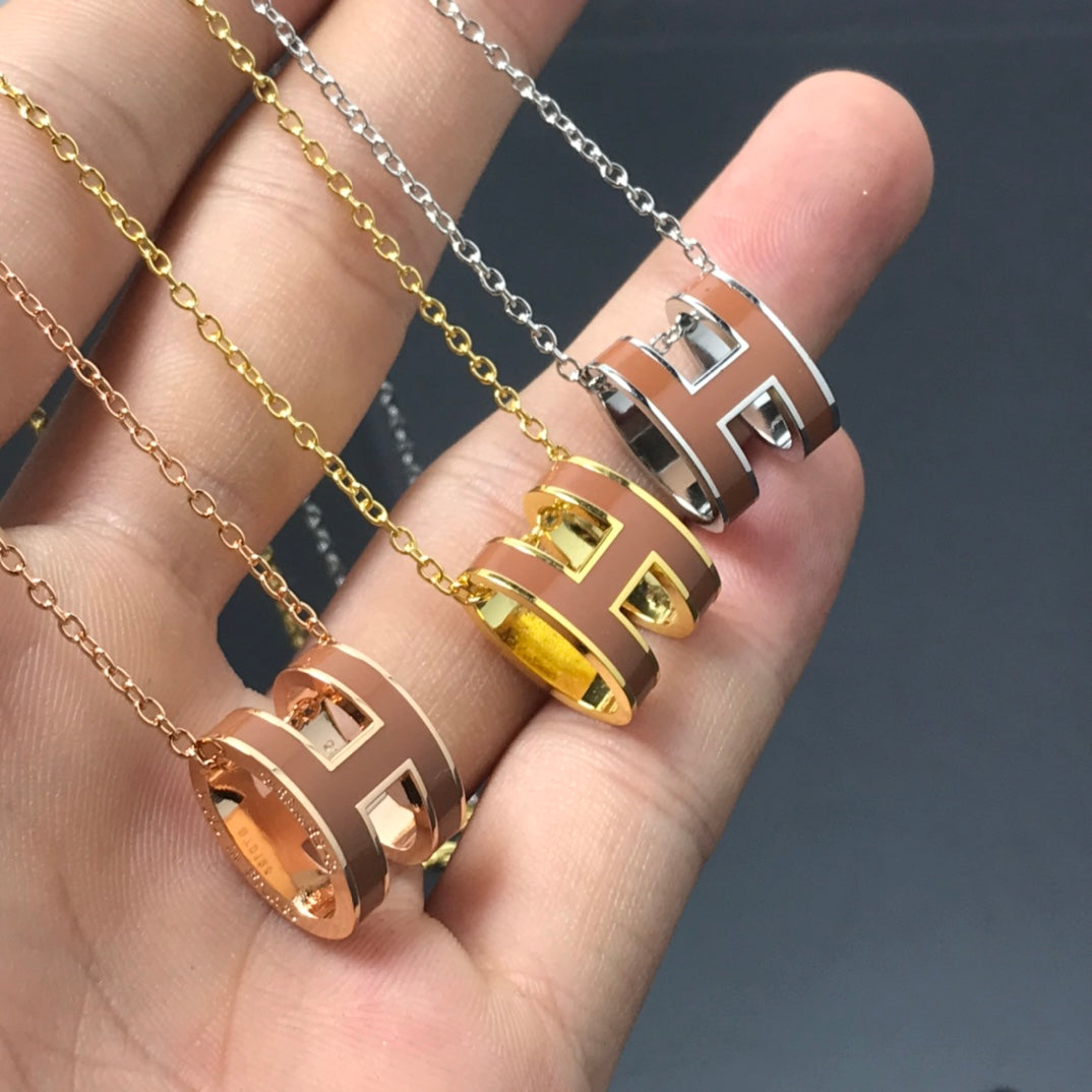 [Amore]H NECKLACE BROWN
