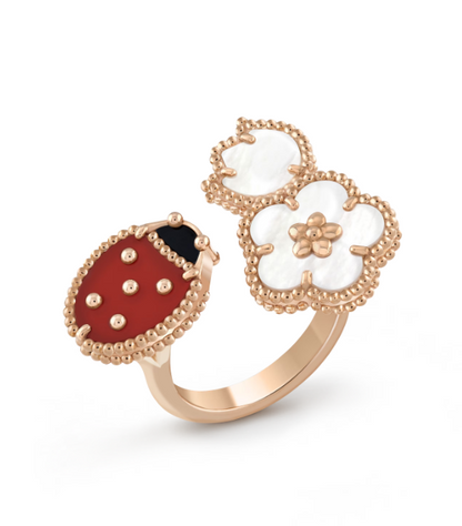 [Amore]LUCKY 3 MOTIF ROSE GOLD RING