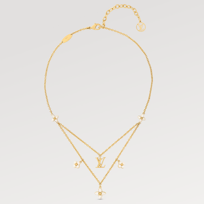 [Amore]FLOWERGRAM GOLD MOP DOUBLE ROW NECKLACE