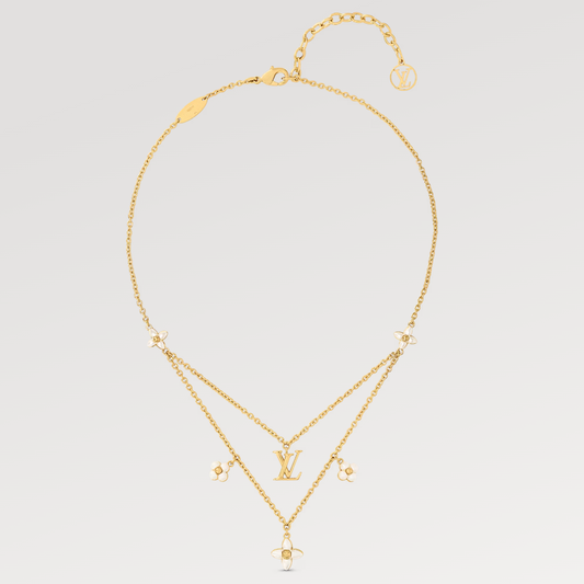 [Amore]FLOWERGRAM GOLD MOP DOUBLE ROW NECKLACE