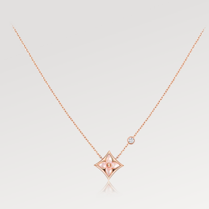 [Amore]STAR PINK MOP 1 DIAMOND PINK GOLD NECKLACE
