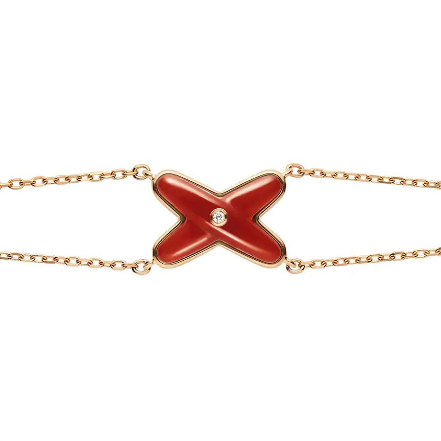[Amore]JEUX BRACELET CARNELIAN PINK GOLD 1 DIAMOND