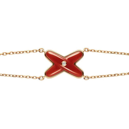 [Amore]JEUX BRACELET CARNELIAN PINK GOLD 1 DIAMOND