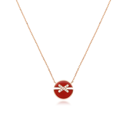 [Amore]JEUX DE ROSE GOLD DIAMOND NECKLACE