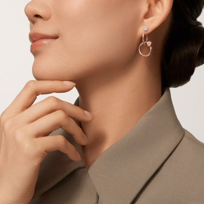 [Amore]JUSTE HALF DIAMOND DOUBLE EARRINGS
