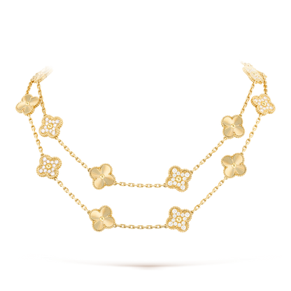 [Amore]CLOVER 20 MOTIFS LASER DIAMOND NECKLACE