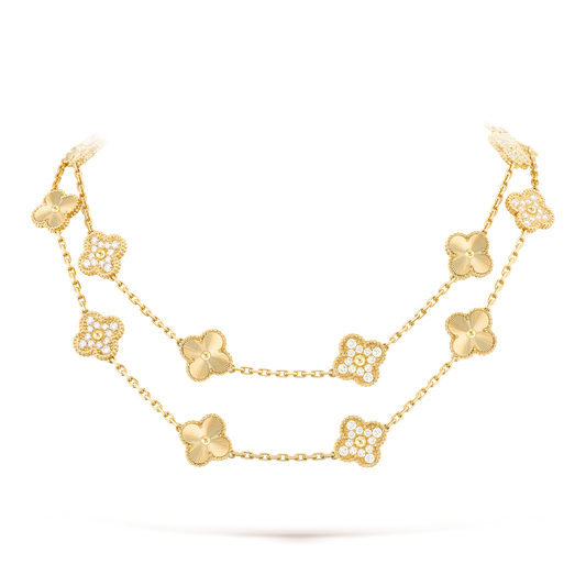 [Amore]CLOVER 20 MOTIFS LASER DIAMOND NECKLACE