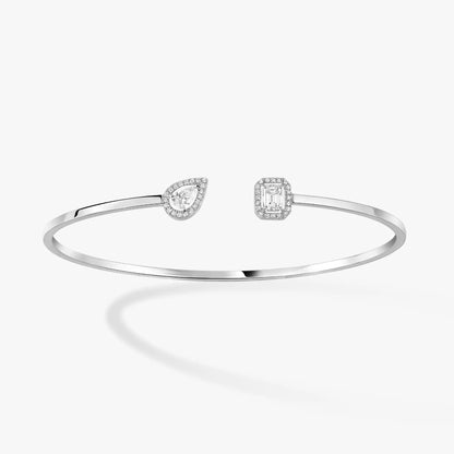 [Amore]JONC FLEX MY TWIN TOI & MOI SILVER DIAMOND BRACELET
