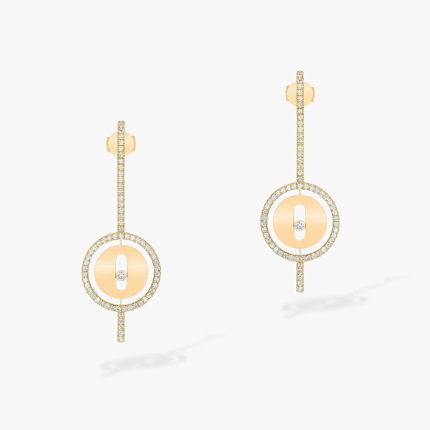 [Amore]LUCKY MOVE ARROW PINK GOLD DIAMOND EARRINGS
