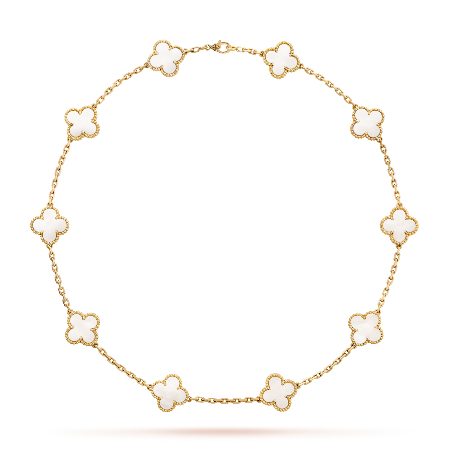 [Amore]CLOVER 10 MOTIFS WHITE MOTHER OF PEARL NECKLACE