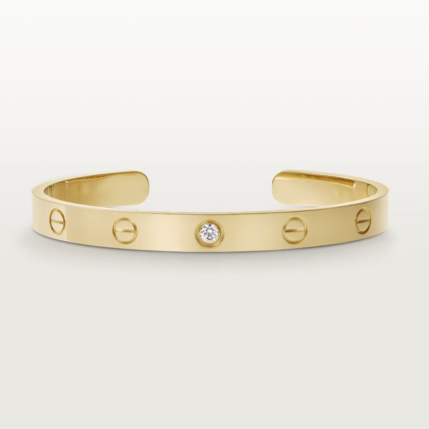 [Amore]LOVE BRACELET 6.1MM 1 DIAMOND OPEN CUFF