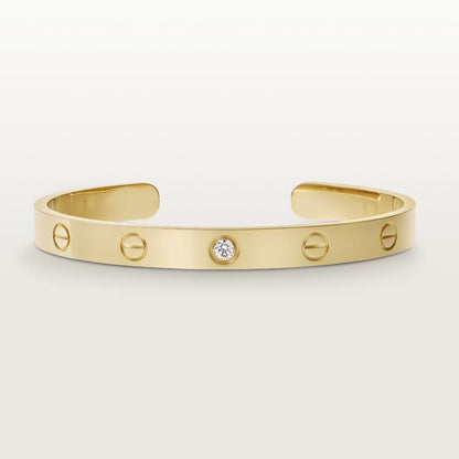 [Amore]LOVE BRACELET 6.1MM 1 DIAMOND OPEN CUFF