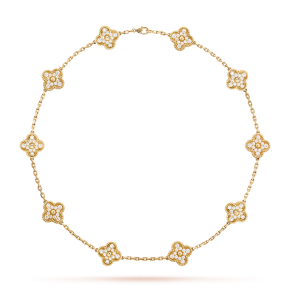 [Amore]CLOVER 10 MOTIFS DIAMOND NECKLACE
